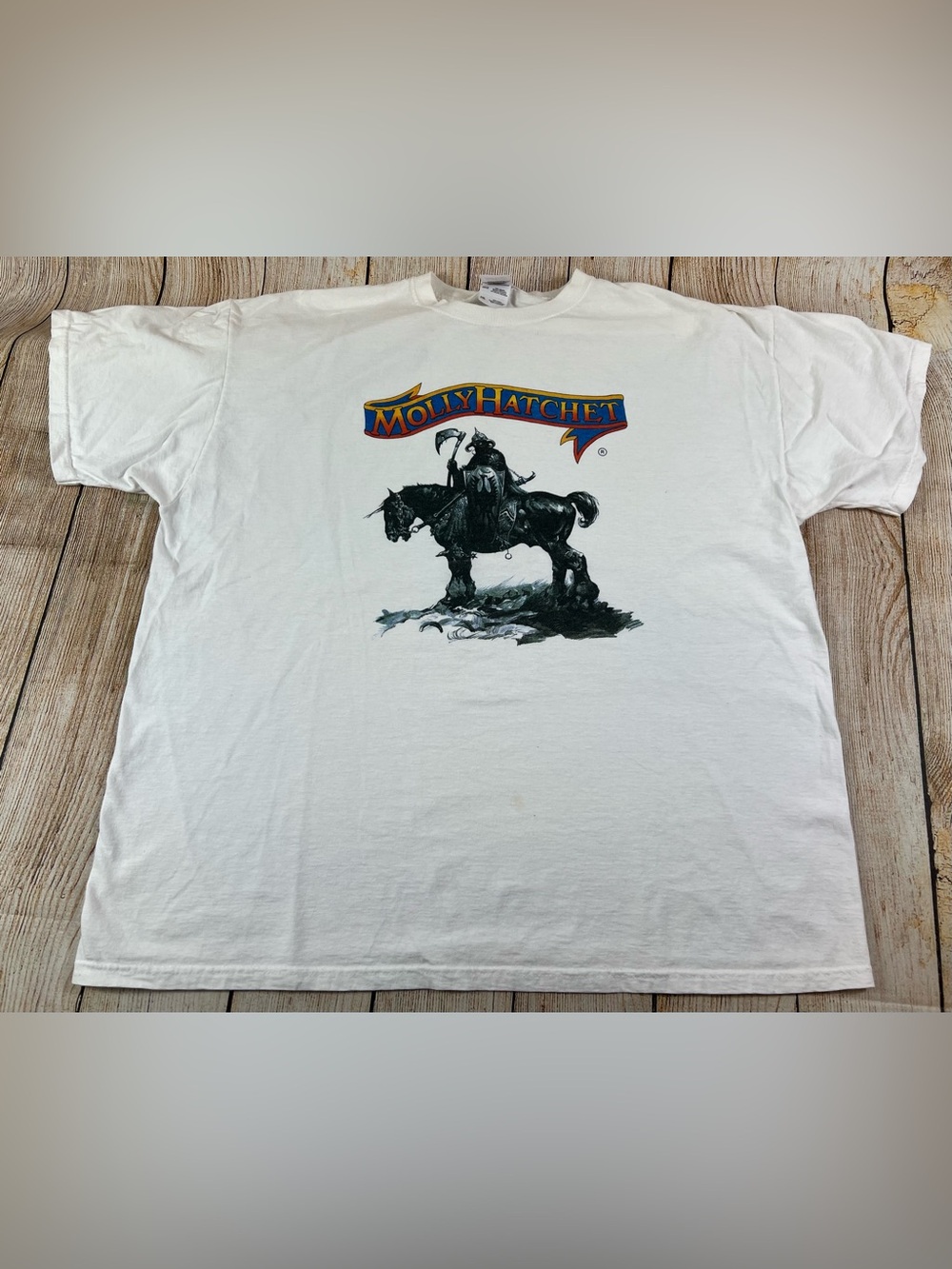 Vintage Molly Hatchet Band T Shirt White Size 2XL